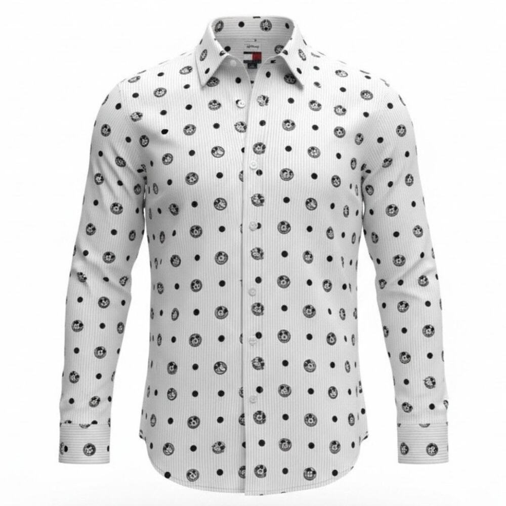 NWT Tommy Hilfiger x Disney Striped Monogram Mickey Mouse Shirt Big Boy L 16/18